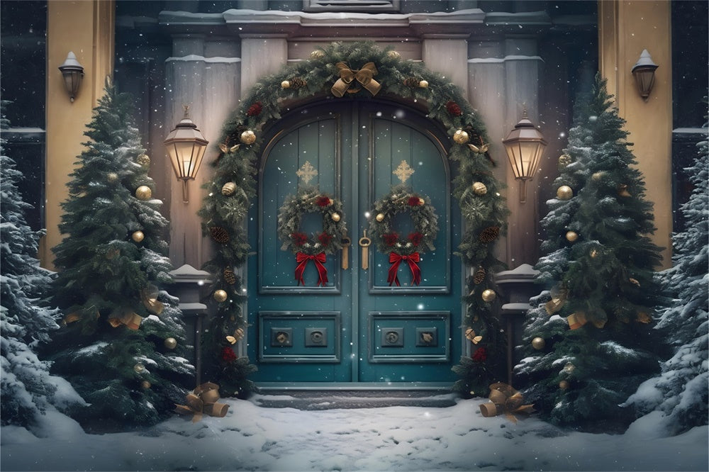 Christmas Grand Snowy Doorway Backdrop RR8-179