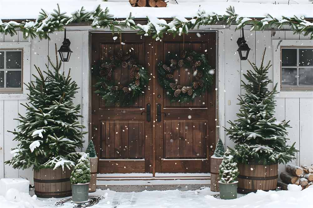 Christmas Snowflake Wooden Door Backdrop RR8-17