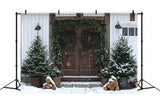 Christmas Trees Wreath Wood Door Backdrop RR8-18