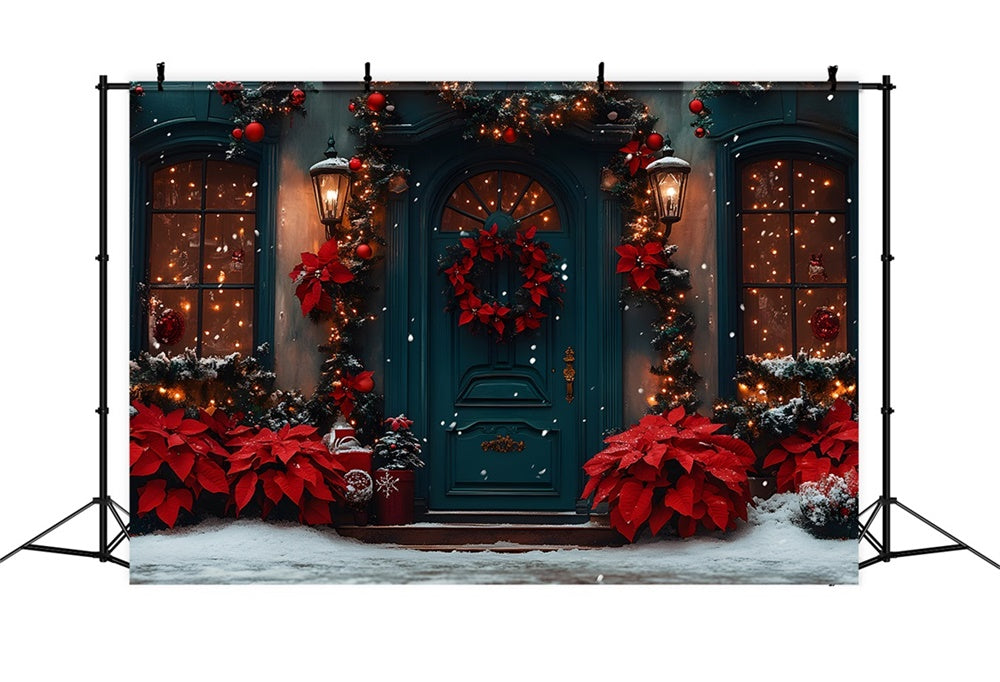 Christmas Festive Red Green Doorway Backdrop RR8-187