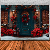 Christmas Festive Red Green Doorway Backdrop RR8-187