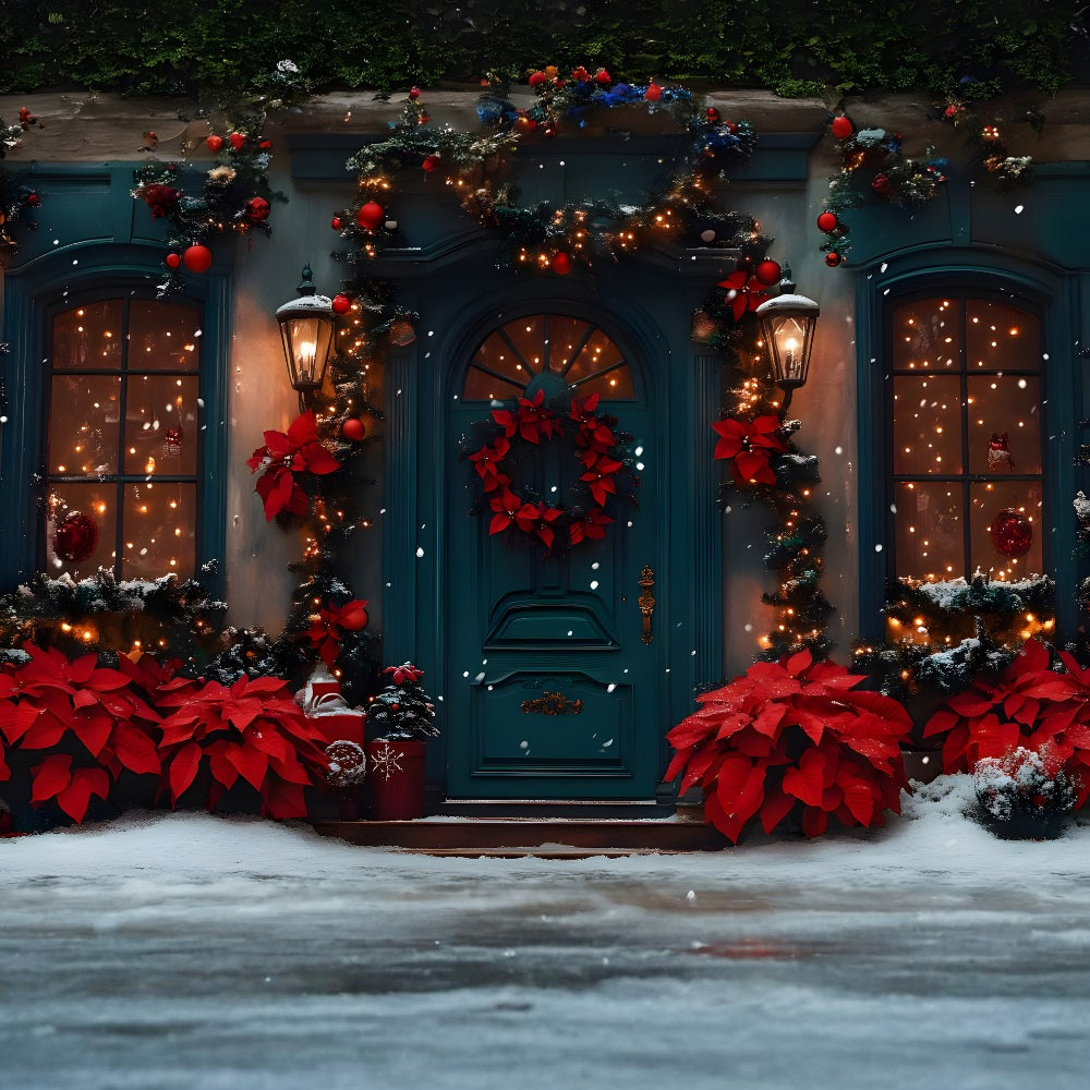 Christmas Festive Red Green Doorway Backdrop RR8-187