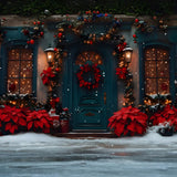 Christmas Festive Red Green Doorway Backdrop RR8-187