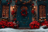 Christmas Festive Red Green Doorway Backdrop RR8-187