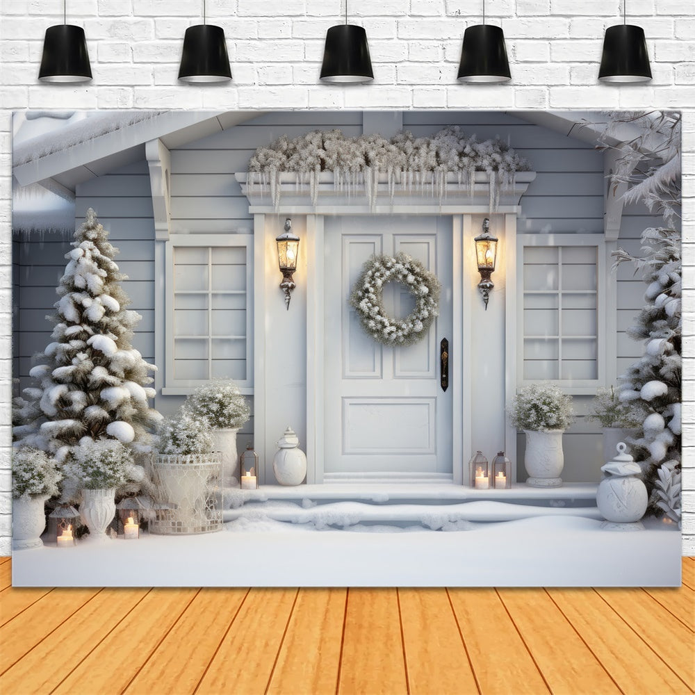 Christmas Winter White Cottage Backdrop RR8-188