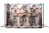 Christmas Pink Candy Castle Backdrop RR8-191