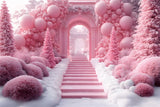 Christmas Pink Balloon Wonderland Backdrop RR8-192