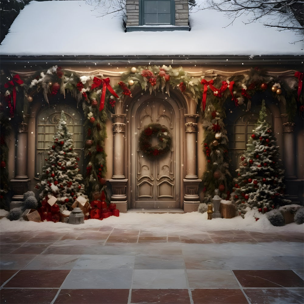 Christmas Festive Red Ribbon Backdrop RR8-194