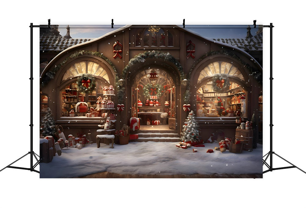 Christmas Candy Shop Window Display Backdrop RR8-196