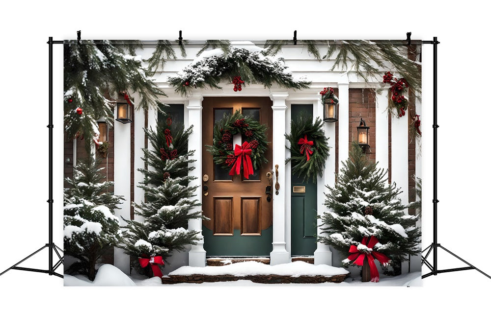 Christmas Green Doorway Garland Backdrop RR8-197