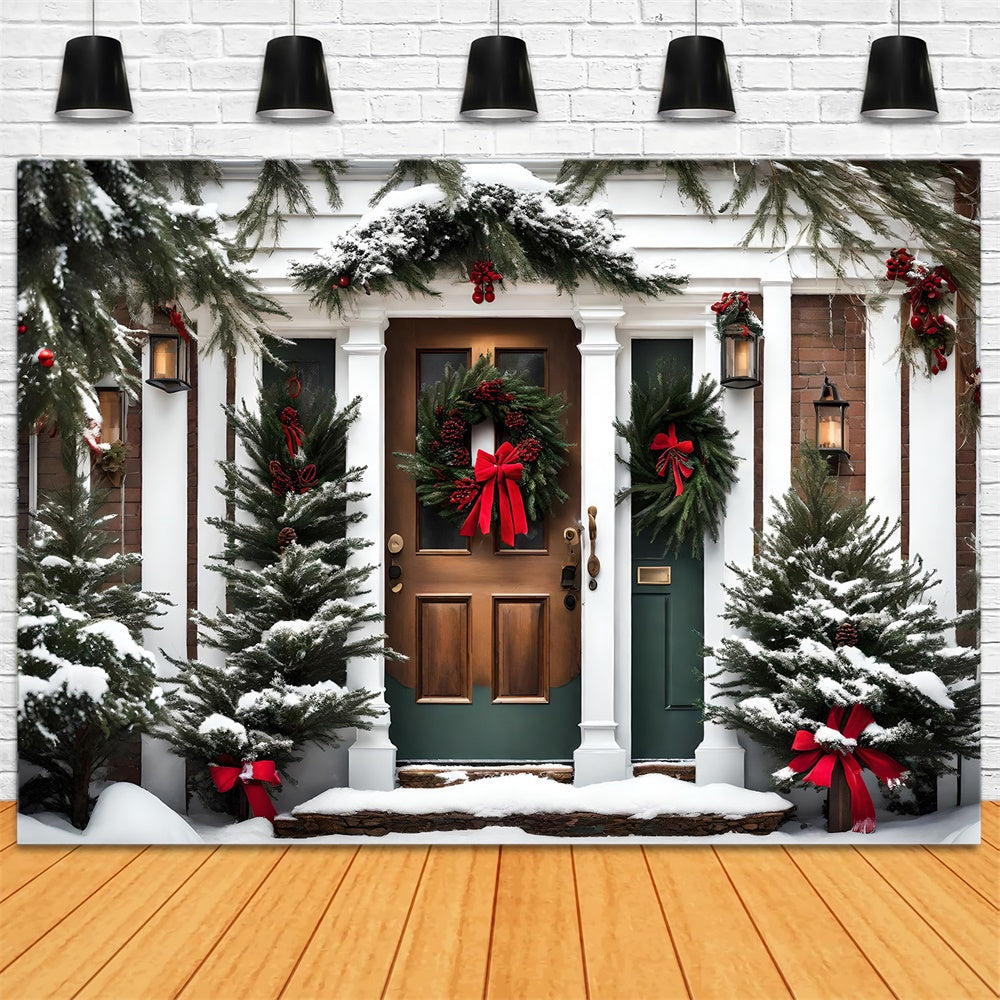 Christmas Green Doorway Garland Backdrop RR8-197