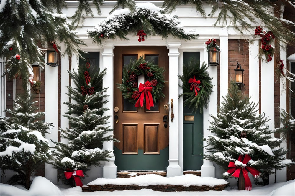 Christmas Green Doorway Garland Backdrop RR8-197