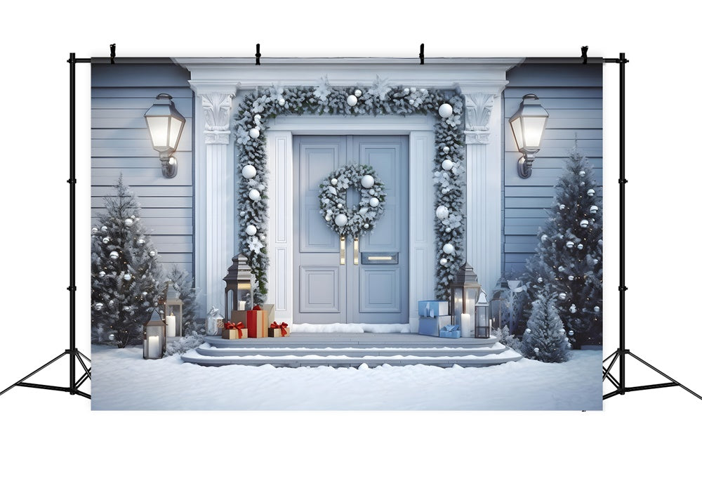 Christmas White Door Decorations Backdrop RR8-198