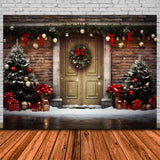 Christmas Traditional Red Door Backdrop RR8-199