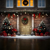 Christmas Traditional Red Door Backdrop RR8-199