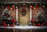 Christmas Traditional Red Door Backdrop RR8-199