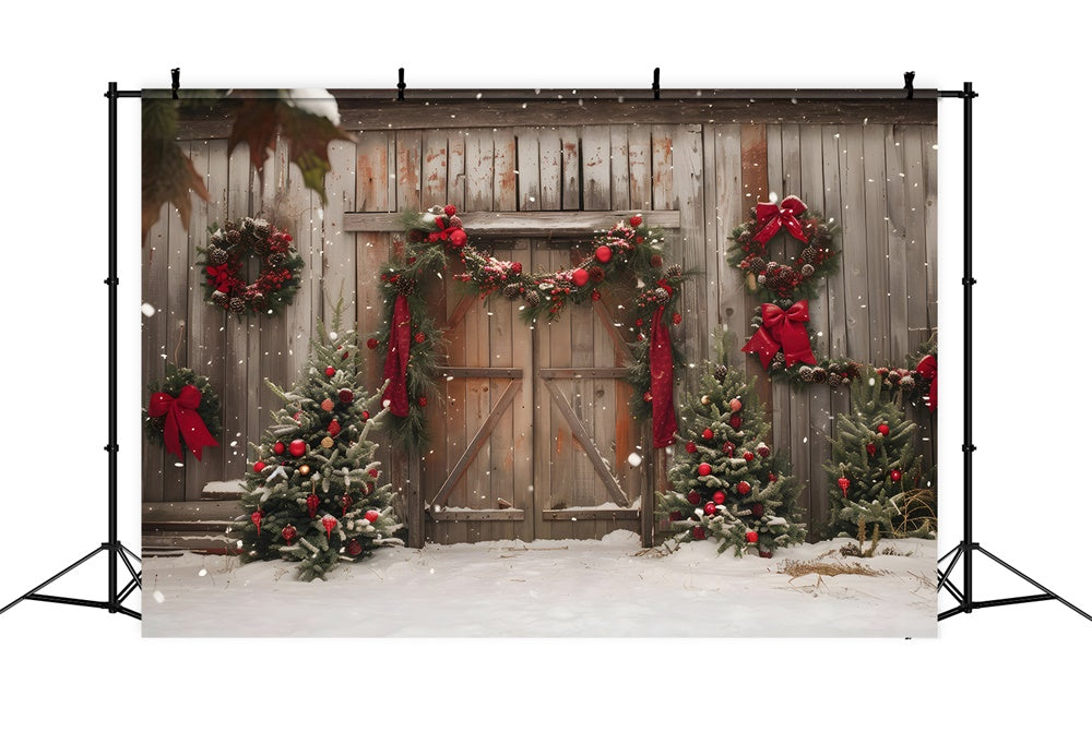 Christmas Cozy White Porch Backdrop RR8-201