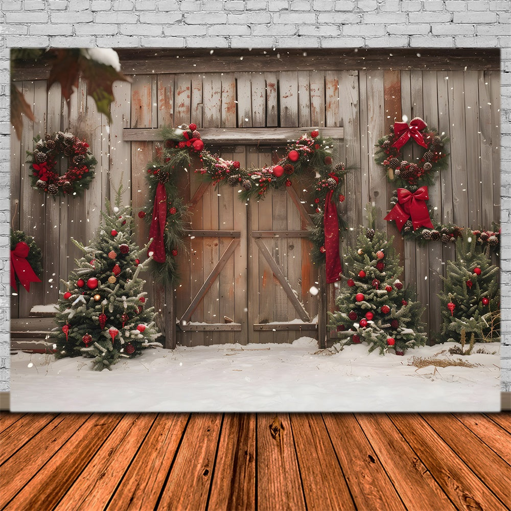 Christmas Cozy White Porch Backdrop RR8-201