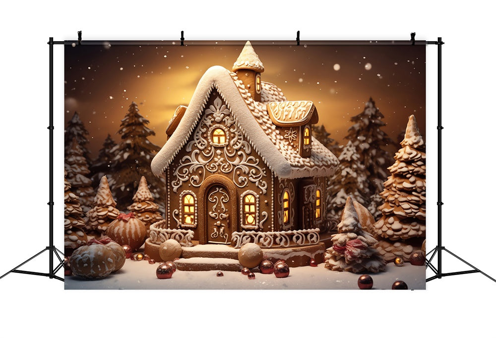 Christmas Enchanted Winter Barn Backdrop RR8-207