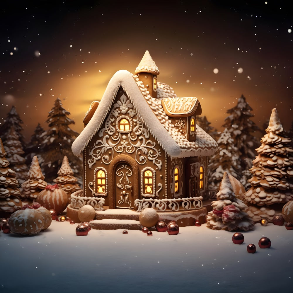 Christmas Enchanted Winter Barn Backdrop RR8-207