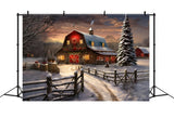 Christmas Gingerbread Village Scene Backdrop RR8-210