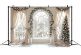 Christmas Elegant Window Curtains Backdrop RR8-222