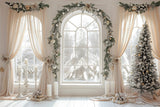 Christmas Elegant Window Curtains Backdrop RR8-222