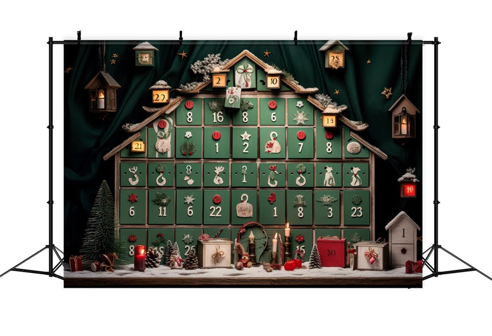 Christmas Advent Calendar Rustic Decor Backdrop RR8-226