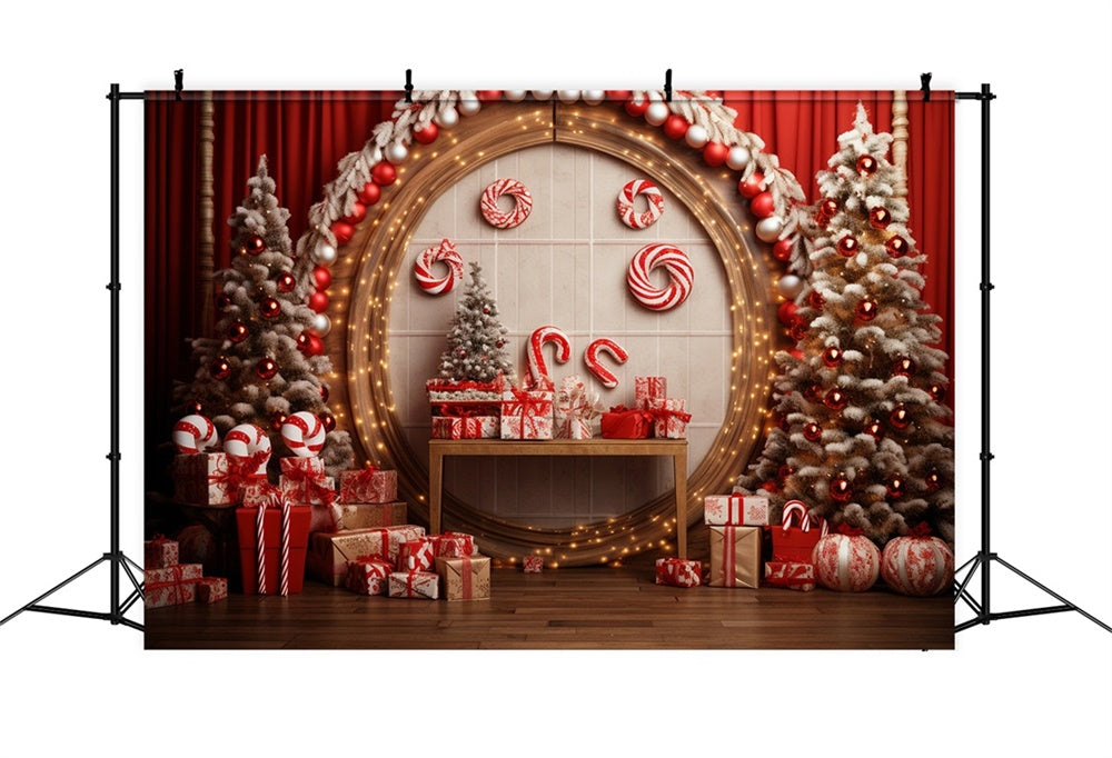 Christmas Festive Candy Cane Wonderland Backdrop RR8-228