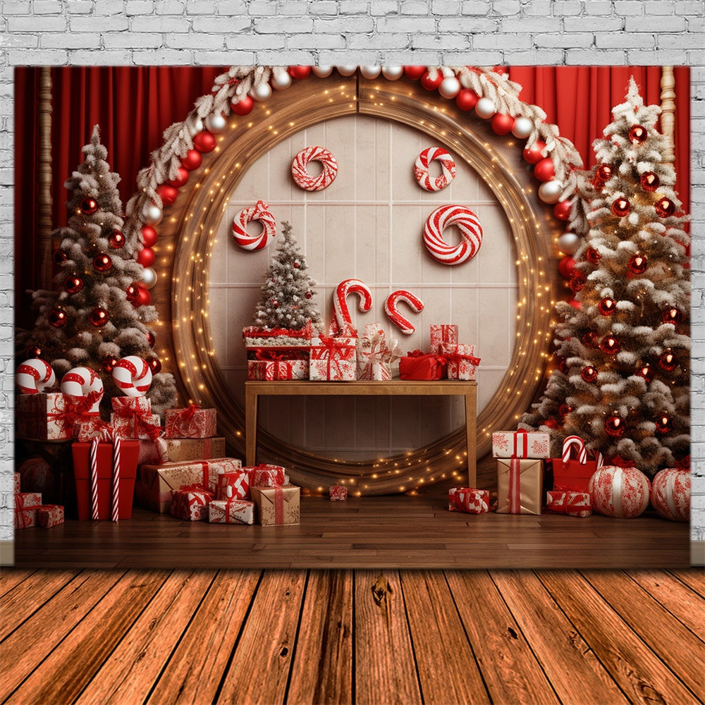 Christmas Festive Candy Cane Wonderland Backdrop RR8-228