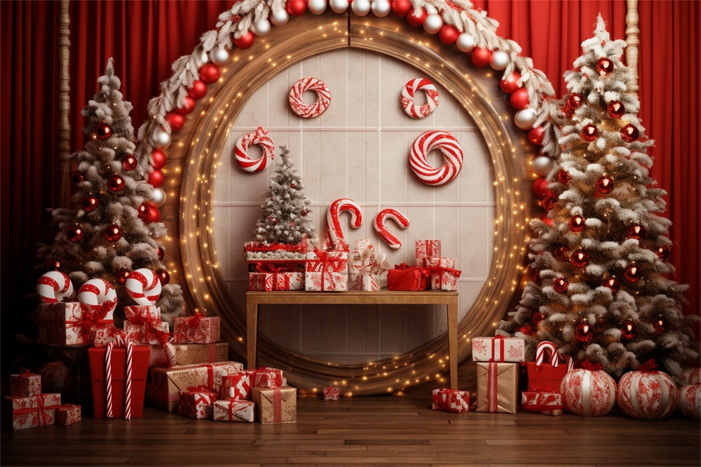 Christmas Festive Candy Cane Wonderland Backdrop RR8-228