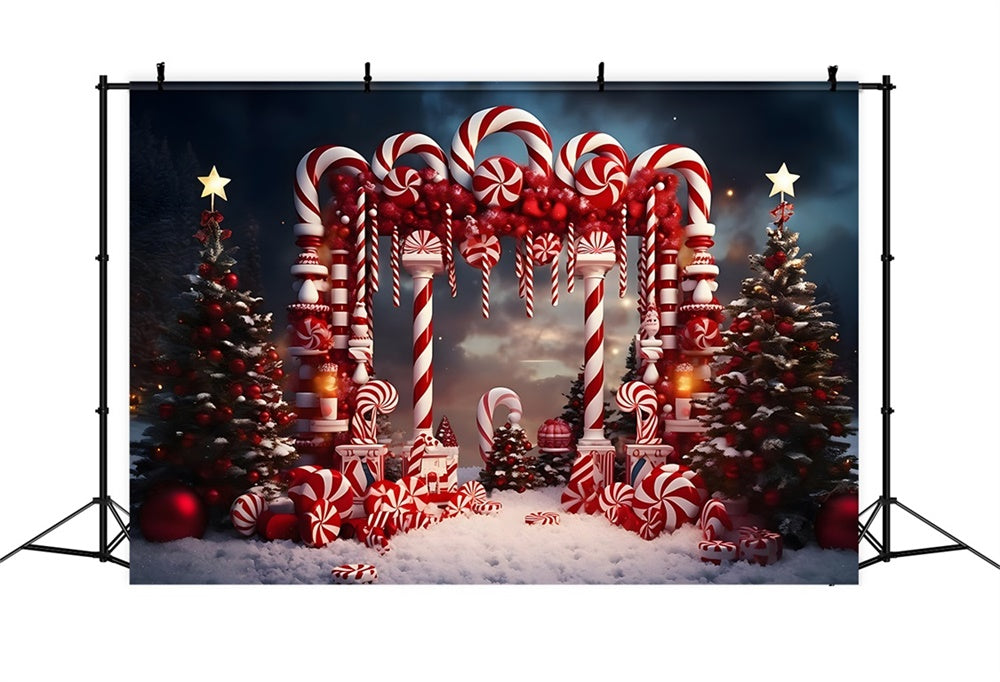 Christmas Whimsical Candy Cane Archway Backdrop RR8-229