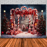 Christmas Whimsical Candy Cane Archway Backdrop RR8-229