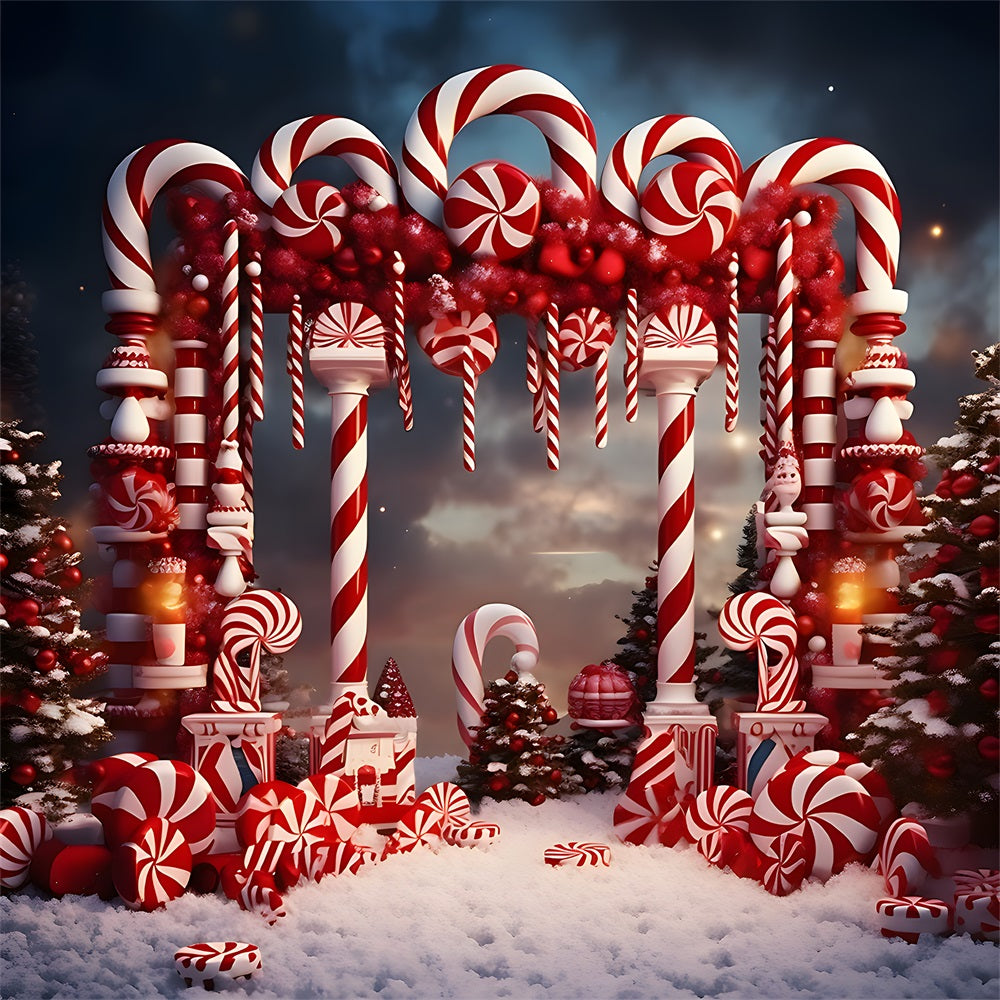 Christmas Whimsical Candy Cane Archway Backdrop RR8-229