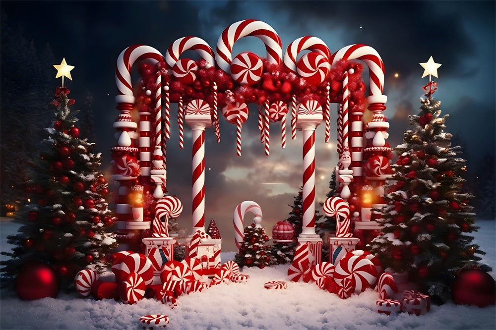 Christmas Whimsical Candy Cane Archway Backdrop RR8-229