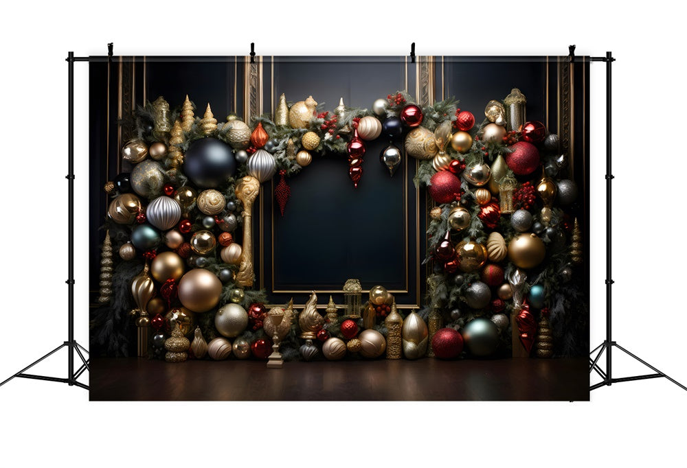 Christmas Elegant Ornaments Garland Backdrop RR8-237