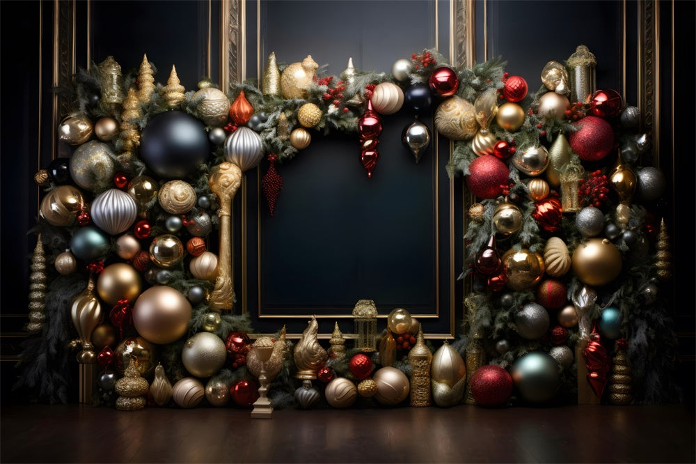 Christmas Elegant Ornaments Garland Backdrop RR8-237