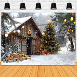 Christmas Wooden House Snowflake Backdrop RR8-24