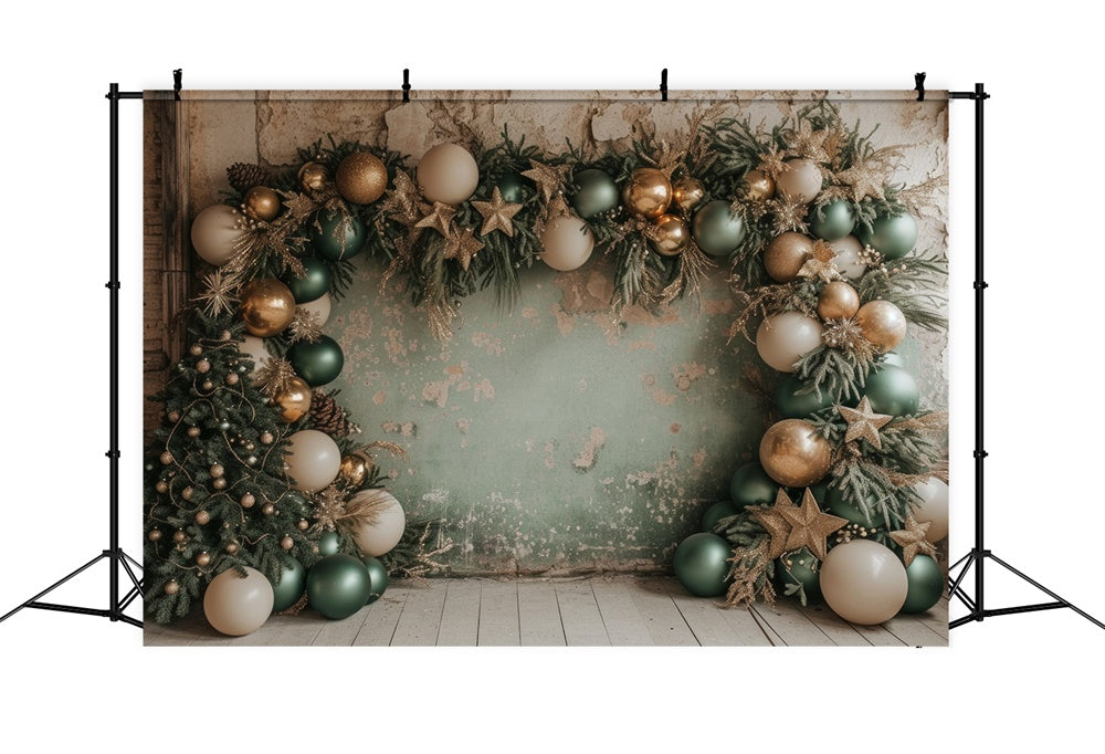 Christmas Rustic Balloon Garland Tree Backdrop RR8-244