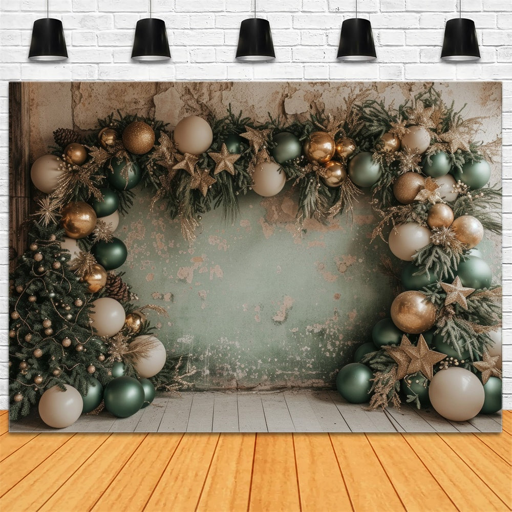 Christmas Rustic Balloon Garland Tree Backdrop RR8-244