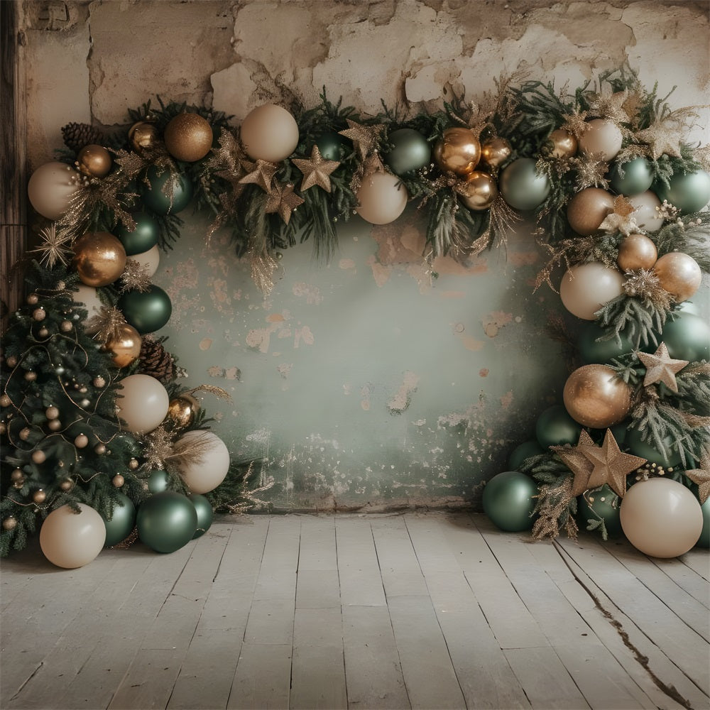 Christmas Rustic Balloon Garland Tree Backdrop RR8-244