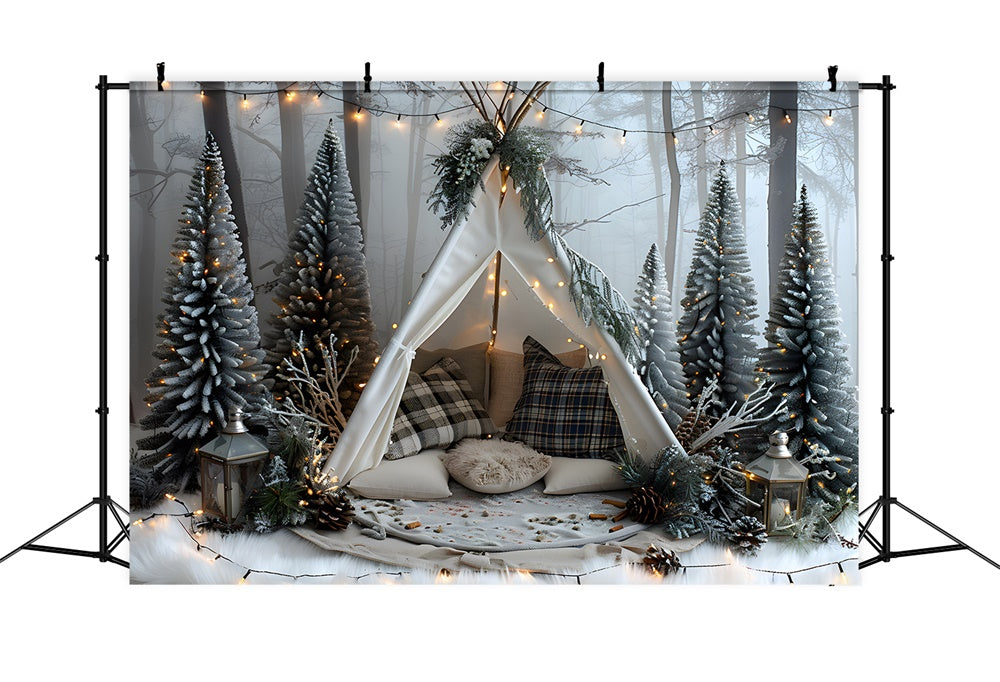 Christmas Forest Fir Trees Tent Backdrop RR8-25