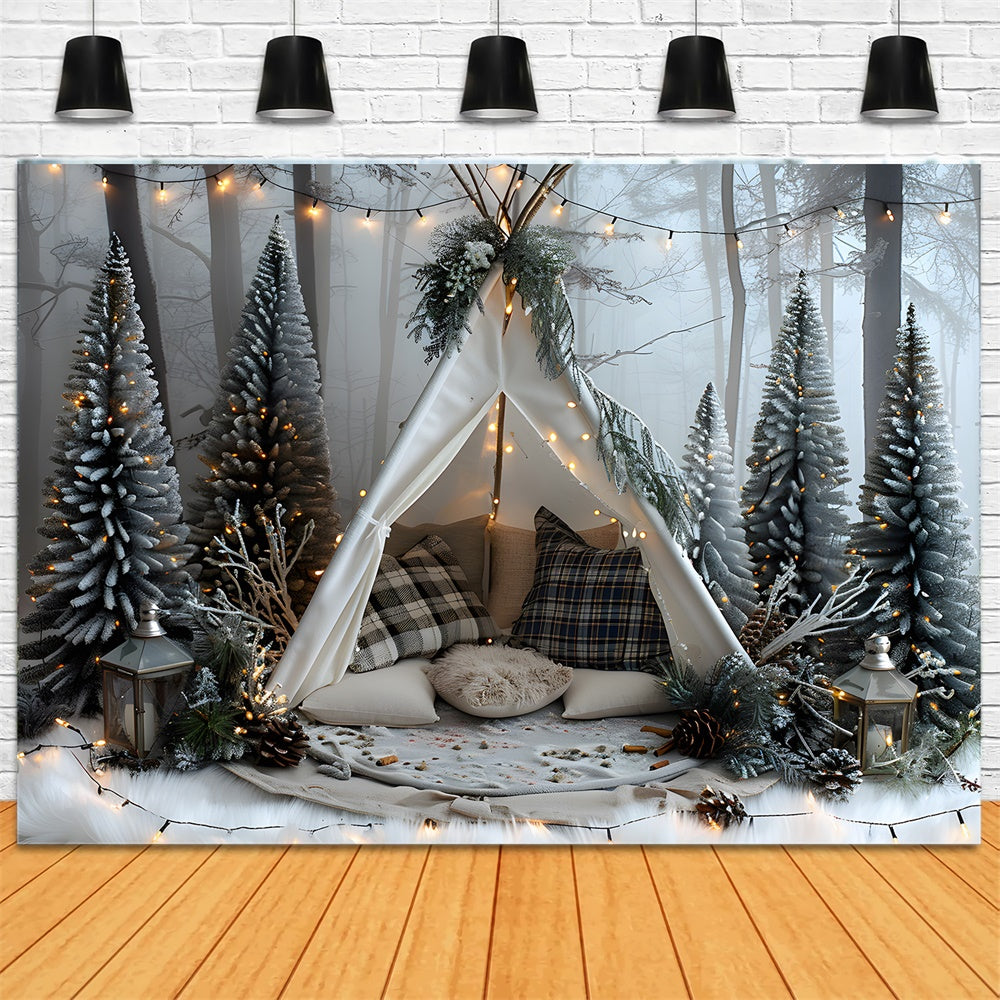 Christmas Forest Fir Trees Tent Backdrop RR8-25