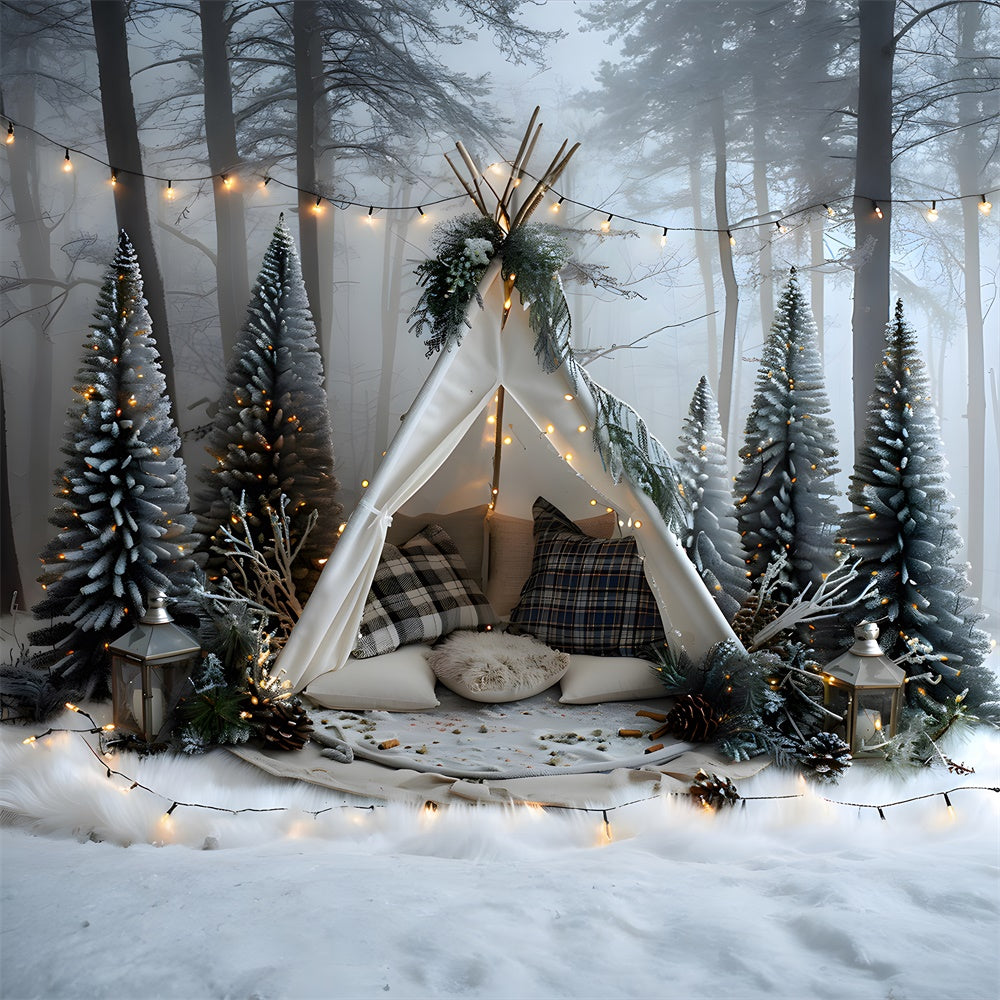 Christmas Forest Fir Trees Tent Backdrop RR8-25