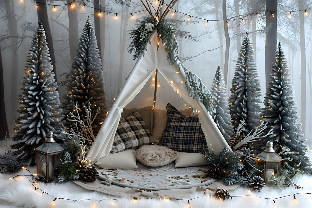 Christmas Forest Fir Trees Tent Backdrop RR8-25