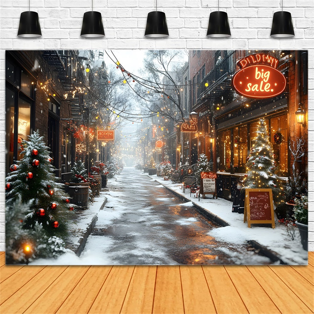 Christmas Festive Winter Street Sale Backdrop RR8-256