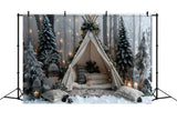 String Lights Tent Christmas Trees Backdrop RR8-26