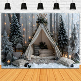 String Lights Tent Christmas Trees Backdrop RR8-26