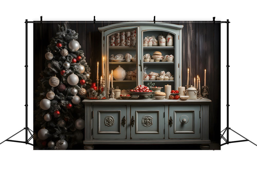 Christmas Vintage Cabinet Holiday Treats Backdrop RR8-264