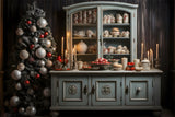 Christmas Vintage Cabinet Holiday Treats Backdrop RR8-264